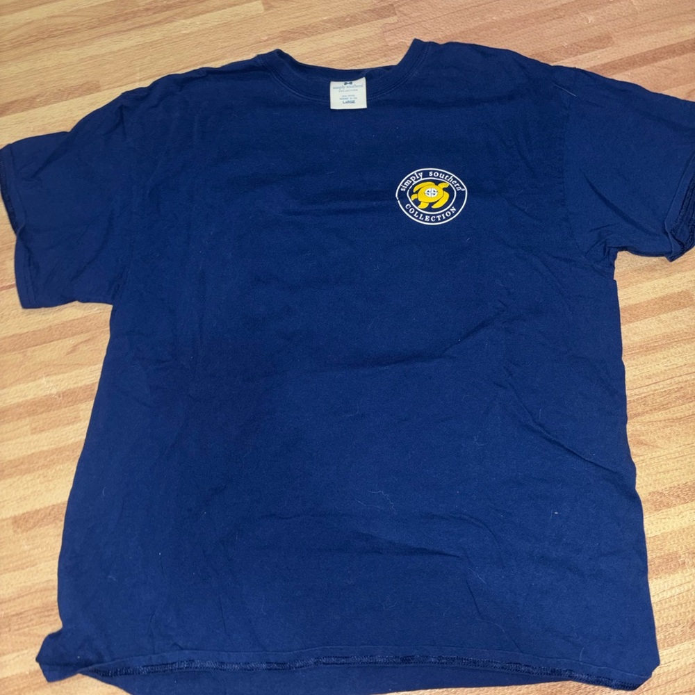 Simply Southern Dark Blue Tee with yellow turtle Logo